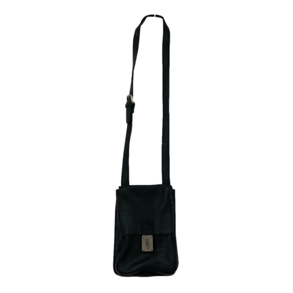 V2 Quo Vadis Pebbled Leather Crossbody Organizer Handbag Made in India Black - Picture 1 of 13